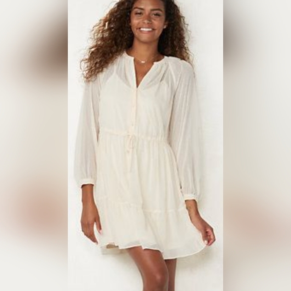 LC Lauren Conrad Dresses & Skirts - LC Lauren Conrad Ivory Sheer Dress. Size M